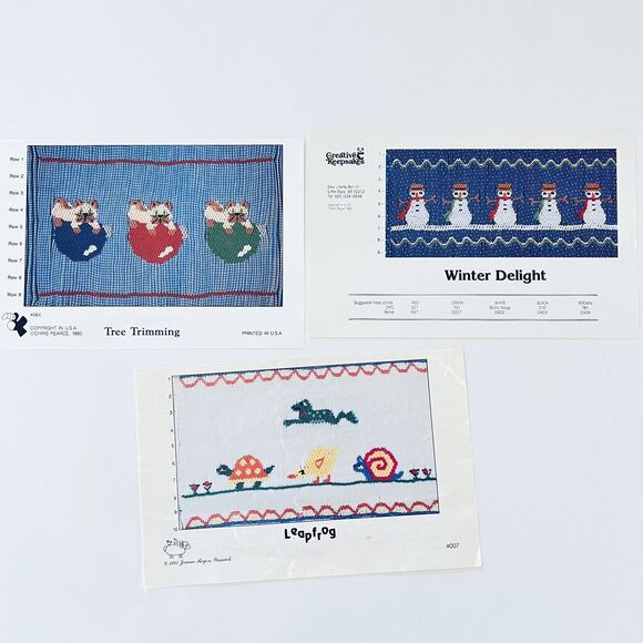 14 SMOCKING PLATES Christmas Holiday Animals Angles Baby Sewing Patterns VINTAGE - Picture 6 of 10